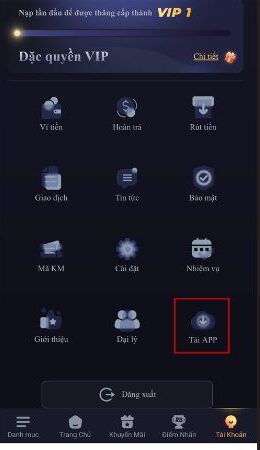 Bước 1: Vào K8CC nhấp vào “tải app”