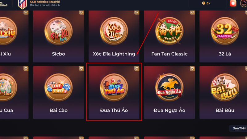 Đua Thú Ảo thuộc mục game bài tại nhà cái K8CC