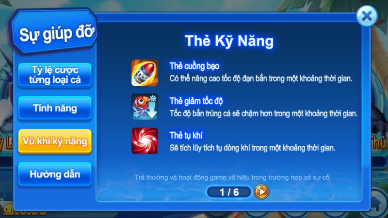 Game Bắn Cá Vui Vẻ có các vũ khí tính năng độc đáo anh em chớ nên bỏ lỡ