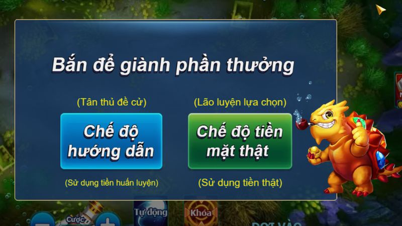 Game có chế độ chơi hướng dẫn và tiền mặt thật phù hợp với mọi đối tượng