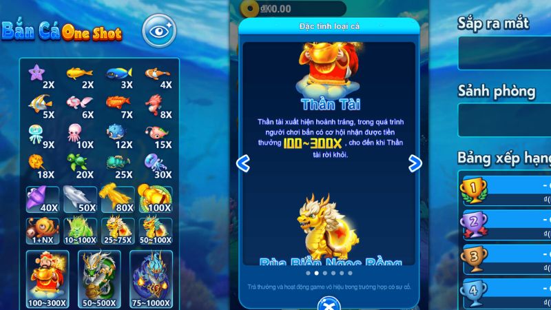 Mỗi loài cá trong game có đặc tính khác nhau mang đến trải nghiệm giải trí cực thú vị