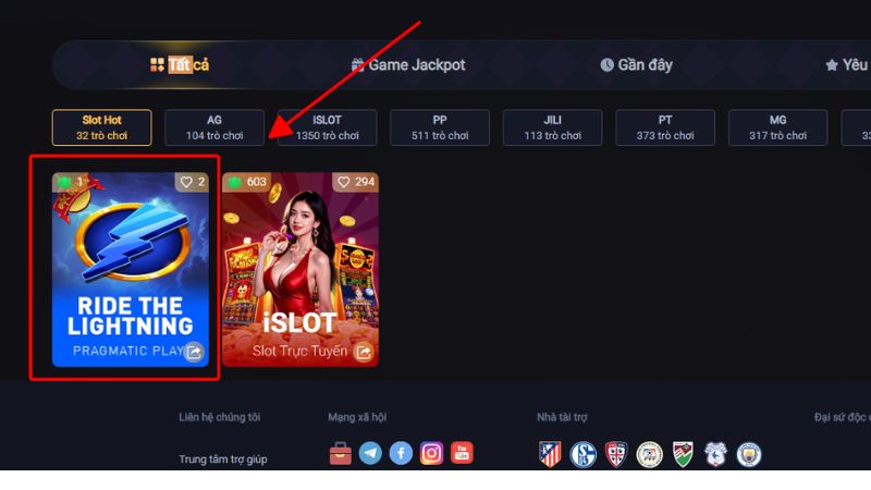 Ride The Lightning thuộc mục game Slots của K8CC